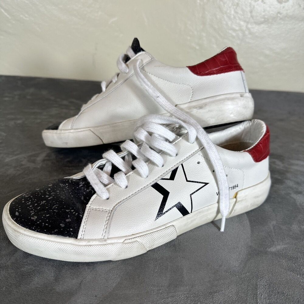 Vintage Havana Sneakers 10 EST 1954 White Leather Red Croc Heel Star Black Shoe